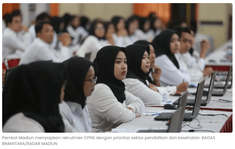 Pemkot Madiun Ajukan Formasi CPNS, Prioritas Guru dan Tenaga Kesehatan