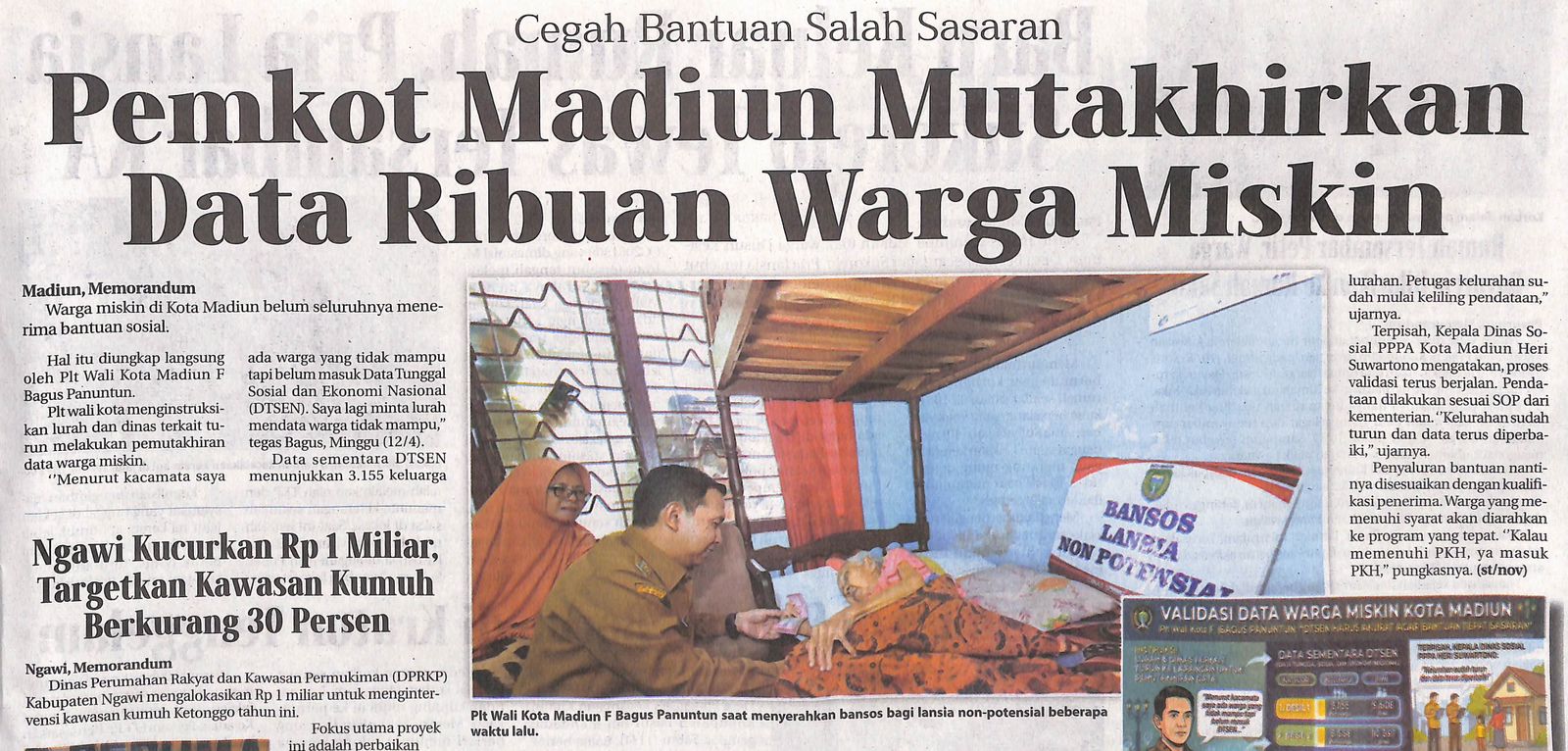 Cegah Bantuan Salah Sasaran Pemkot Madiun Mutakhirkan Data Ribuan Warga Miskin
