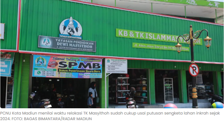 Sengketa Lahan TK Masyithoh Madiun, PCNU Sebut Eksekusi Bisa Dilakukan Bulan Ini