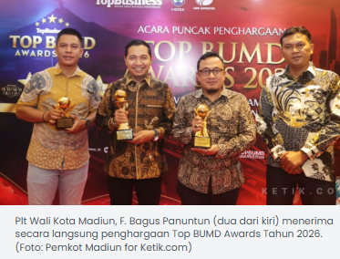 Kota Madiun Raih Tiga Penghargaan Top BUMD Awards Tahun 2026