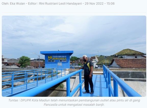 DPUPR Kota Madiun Tuntas Bangun Dua Pintu Air Atasi Banjir