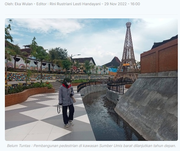 Proyek Pedestrian Sumber Umis Barat Kota Madiun Dilanjutkan Tahun Depan