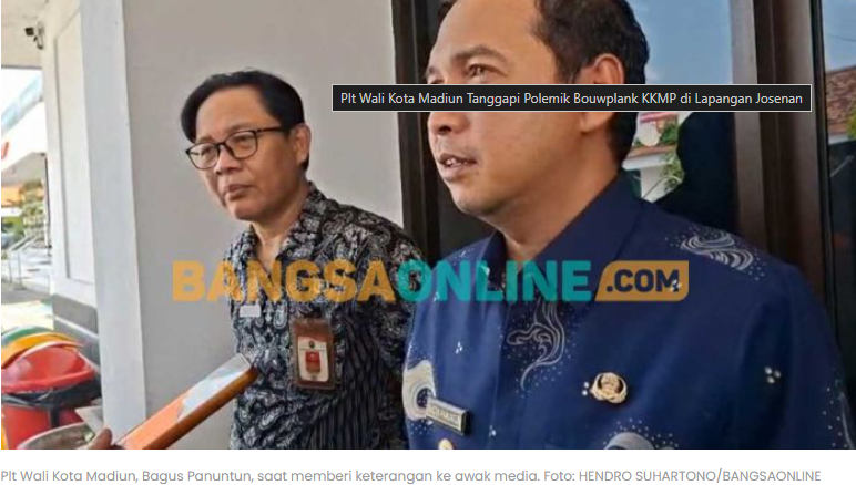 Plt Wali Kota Madiun Tanggapi Polemik Bouwplank KKMP di Lapangan Josenan
