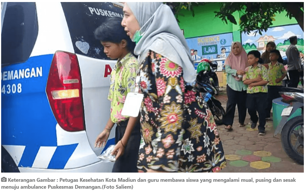 Usai Santap MBG Belasan Siswa SD Negeri 1 Demangan Kota Madiun Dilarikan ke Rumah Sakit