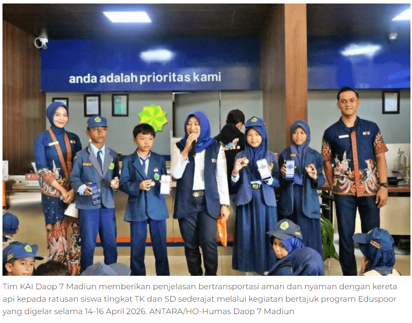 Daop Madiun berikan edukasi bertransportasi aman ke ratusan siswa