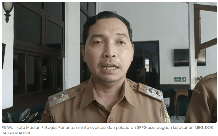 Dugaan Keracunan MBG, Pemkot Madiun Bakal Kumpulkan Semua Pengelola SPPG