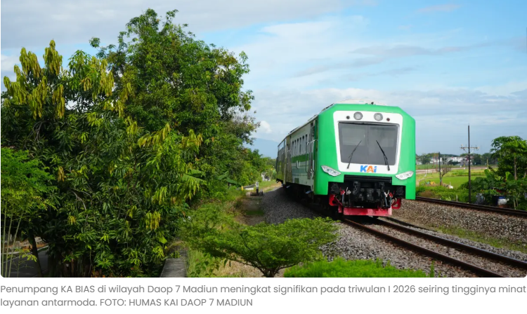 KA BIAS Makin Diminati, Triwulan I 2026 Tembus 180 Ribu Penumpang
