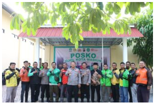Perkuat Sinergitas, Polres Madiun Kota Resmikan Posko Ojol Kamtibmas