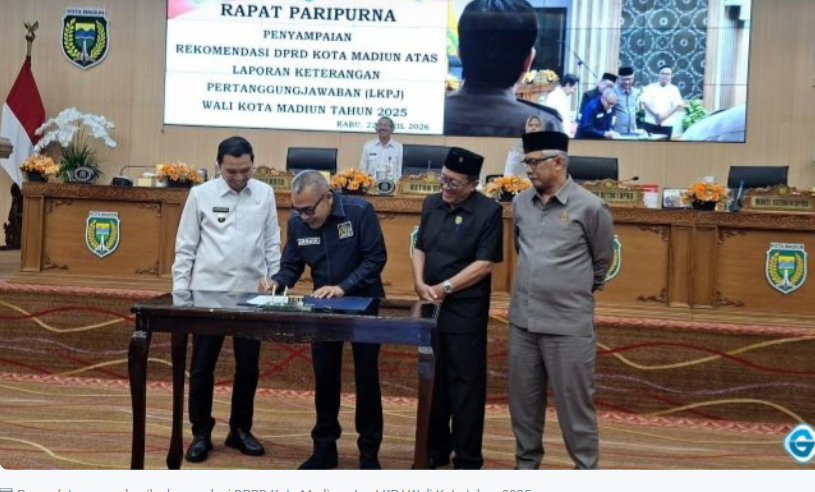 Sampaikan Rekomendasi Atas LKPJ Wali Kota Tahun 2025, DPRD Kota Madiun Soroti Kinerja OPD Belum Capai Target