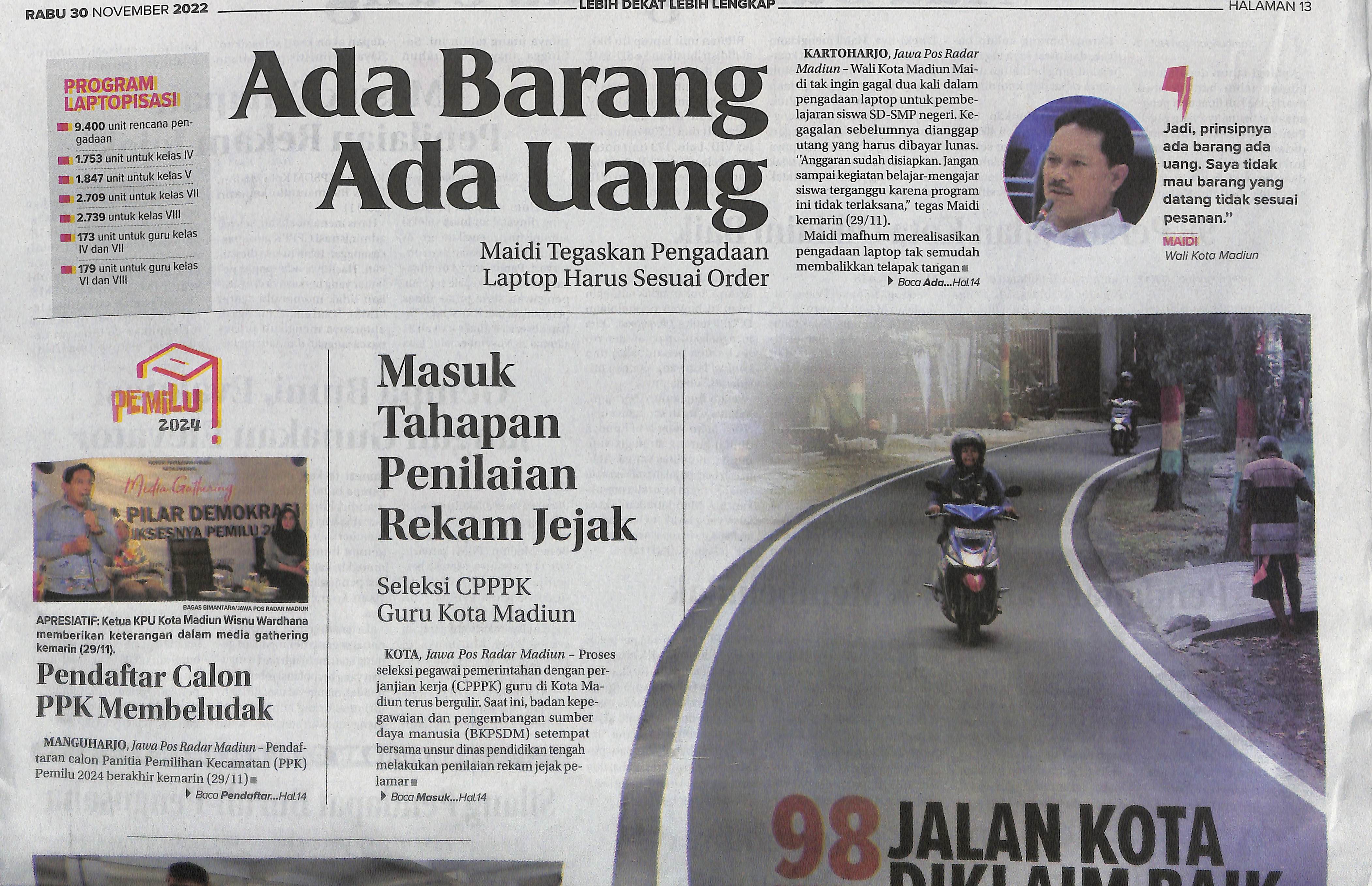 Ada Barang Ada Uang, Maidi Tegaskan Pengadaan Laptop Harus Sesuai Order
