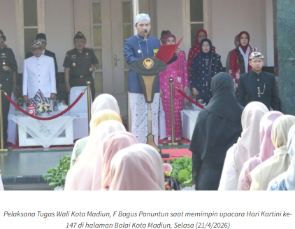 Peringatan Hari Kartini Ke-147, Plt Wali Kota Madiun Minta Perempuan Aktif Partisipasi Pembangunan