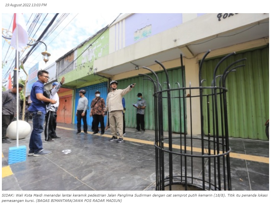 Wali Kota Maidi Sidak Proyek Pedestrian Jalan Panglima Sudirman