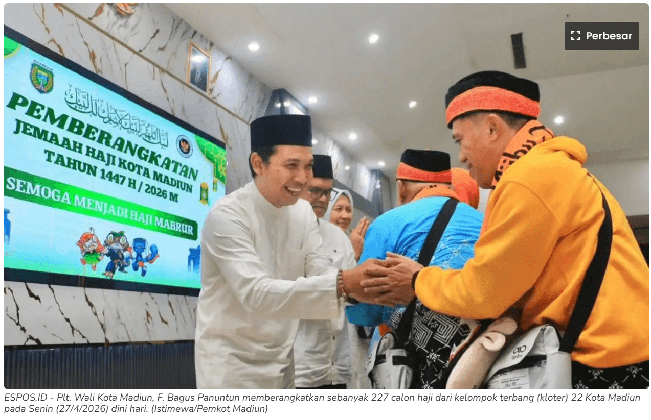 Plt Wali Kota Berangkatkan 227 Calon Haji dari Kloter 22 Madiun