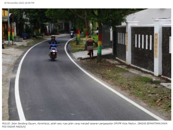 98 Persen Ruas Jalan di Kota Madiun Diklaim Baik