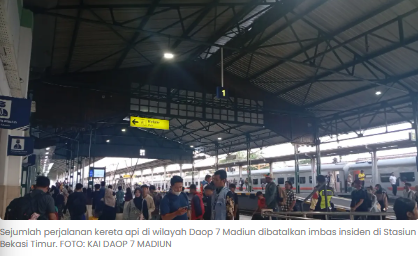 Imbas Kecelakaan Bekasi, Sejumlah KA di Daop 7 Madiun Dibatalkan