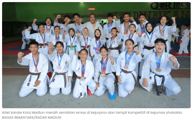 Karate Madiun Sabet 9 Emas di Kejurprov, Siap Tempur di Kerjunas PB FORKI