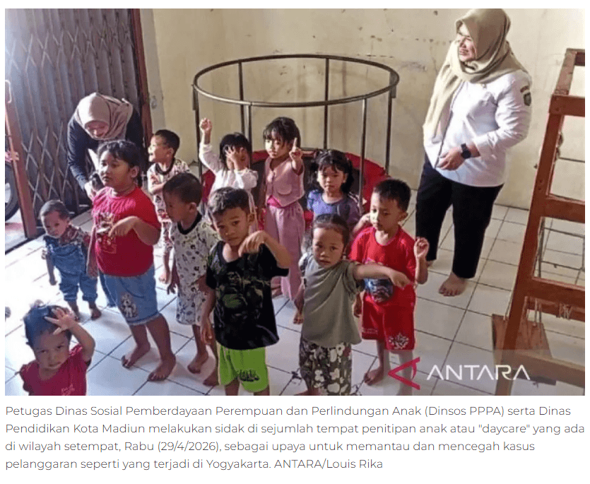 Dinsos PPPA Kota Madiun lakukan sidak di sejumlah "daycare"