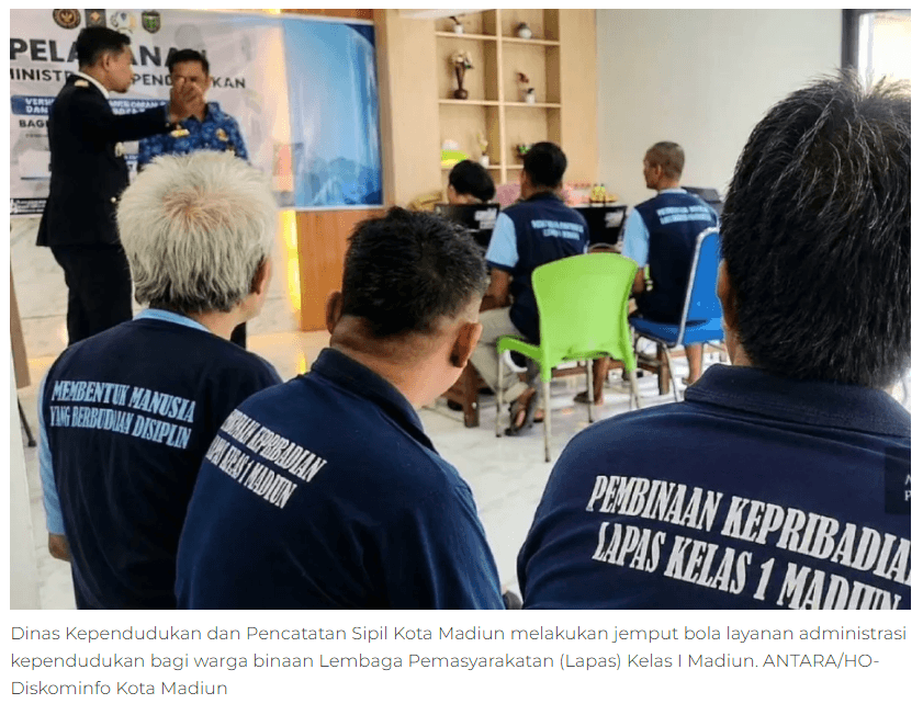 Dukcapil Madiun jemput bola layanan kependudukan bagi warga binaan