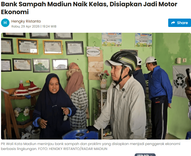 Bank Sampah Madiun Naik Kelas, Disiapkan Jadi Motor Ekonomi