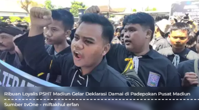 Hindari Konflik Jelang Suro, Ribuan Loyalis PSHT Madiun Gelar Deklarasi Damai di Padepokan Pusat Madiun