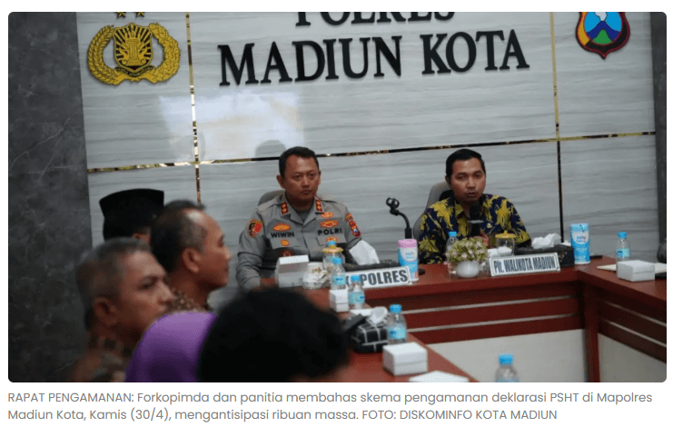 Deklarasi Dukungan Warga PSHT Pusat Madiun Terhadap Kepengurusan Moerdjoko, Polisi Siapkan Pengamanan