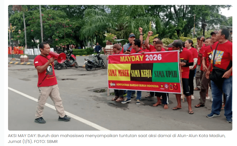 May Day di Madiun, Buruh dan Mahasiswa Sampaikan 10 Tuntutan