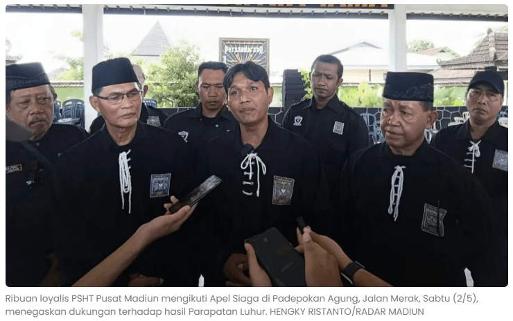 Loyalis PSHT Pusat Madiun Tegaskan Dukungan Kepengurusan R Moerdjoko, Jaga Kondusivitas Jelang Suro