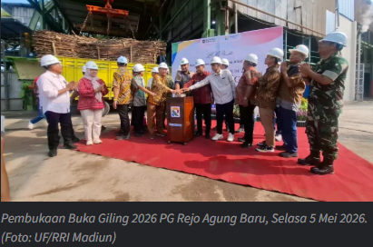 PG Rejo Agung Targetkan Produksi 75 Ribu Ton Gula pada Musim Giling 2026