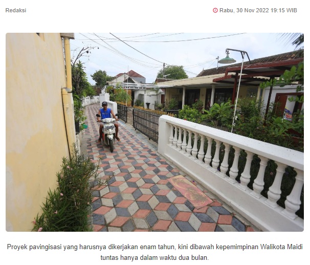 Pavingisasi Kota Madiun Nyaris Tuntas, Desember Bakal Dinilai MURI