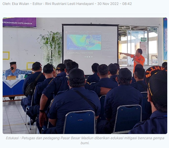 BPBD Kota Madiun Beri Edukasi Warga Upaya Mitigasi Bencana Gempa