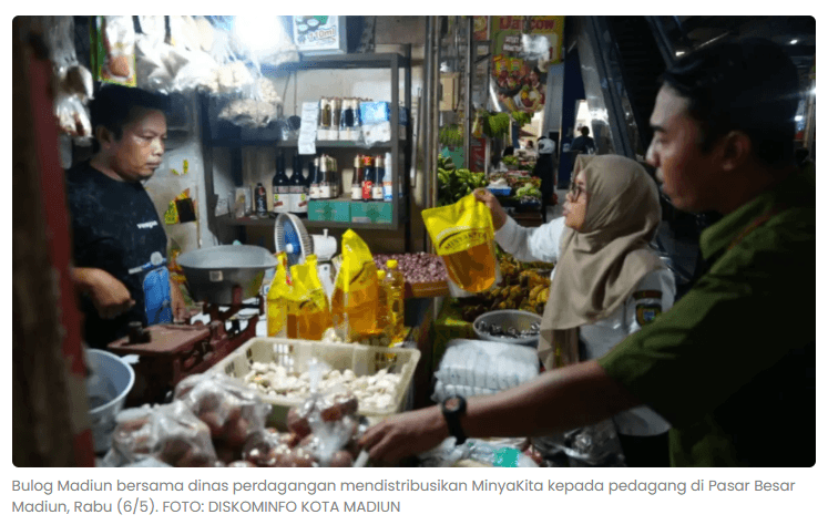 Bulog Gelontor 9 Ribu Liter MinyaKita ke Pasar Besar Madiun