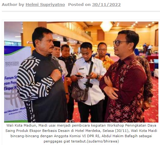 Wali Kota Madiun Ingin Pelaku UMKM Kota Naik Kelas