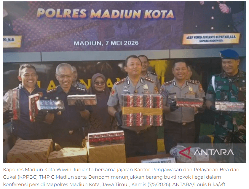 Polres Madiun Kota amankan truk angkut 3,1 juta batang rokok ilegal