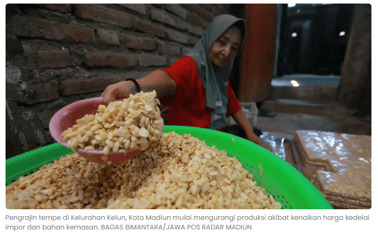 Harga Kedelai Naik, Pengrajin Tempe Madiun Pangkas Produksi
