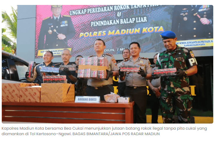3,1 Juta Batang Rokok Ilegal Digagalkan di Tol Kertosono–Ngawi, Dua Pelaku Diamankan