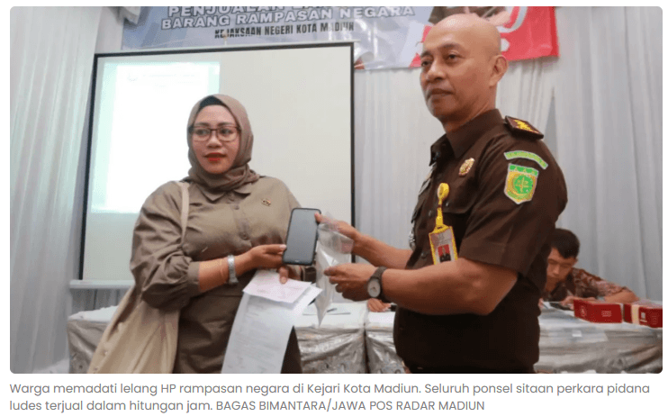 Lelang HP Rampasan Negara di Madiun Diserbu, Samsung S23 Laku Rp 3,6 Juta