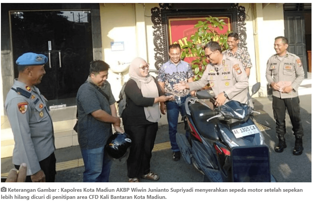 Curi Motor di Penitipan Car Free Day, Karyawan Toko di Madiun Diringkus Polisi