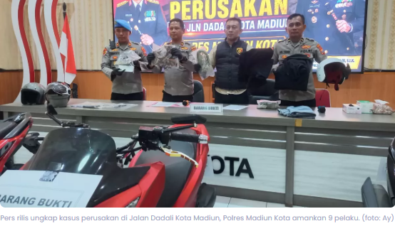 Pelaku Perusakan di Jalan Dadali Kota Madiun Ditangkap, 4 Orang Masih di Bawah Umur, Polisi Dalami Motifnya