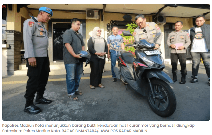 Curanmor Sunday Market Madiun Terungkap, Pelaku Ditangkap di Tempat Kerja