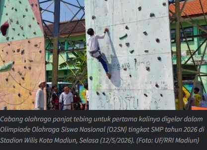 Panjat Tebing Jadi Cabor Baru di O2SN Kota Madiun