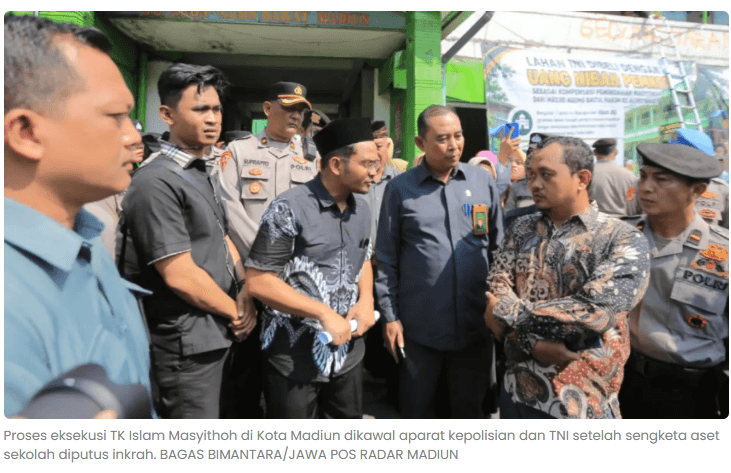 Eksekusi TK Islam Masyithoh Madiun Akhiri Sengketa Panjang Aset Sekolah