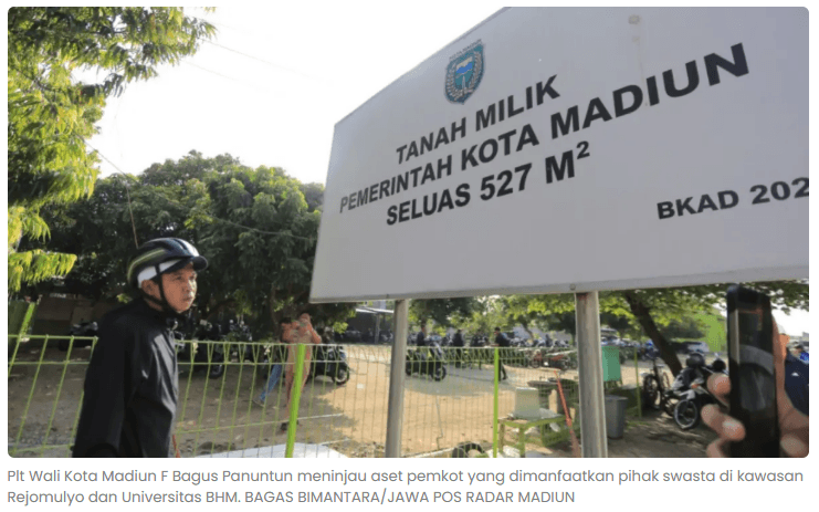 Pemkot Madiun Tertibkan Aset, Bagus Sidak Lahan Havana Land dan BHM