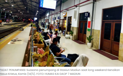 Long Weekend Stasiun Madiun Diserbu Penumpang, Lonjakan Tembus 60 Persen