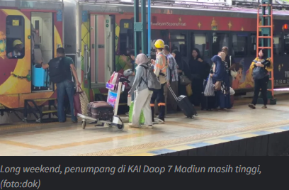 Long Weekend, Okupansi Penumpang di KAI Daop 7 Madiun Masih Tinggi
