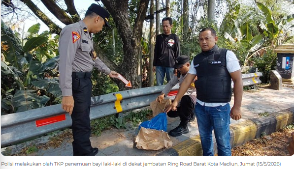 Diduga Sempat Ditelantarkan, Bayi Laki-laki Ditemukan di Dekat Jembatan Ring Road Kota Madiun