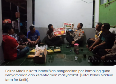 Intensifkan Pengecekan Pos Kamling, Polres Madiun Kota Ajak Warga Aktif Gunakan Layanan 110