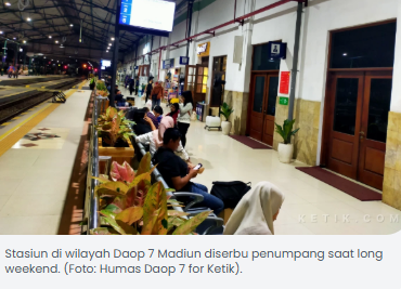 Libur Panjang, Penumpang Kereta Api di Wilayah Daop 7 Madiun Capai 18 Ribu Lebih