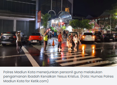 Polres Madiun Kota Pastikan Ibadah Kenaikan Yesus Kristus Berjalan Aman dan Kondusif