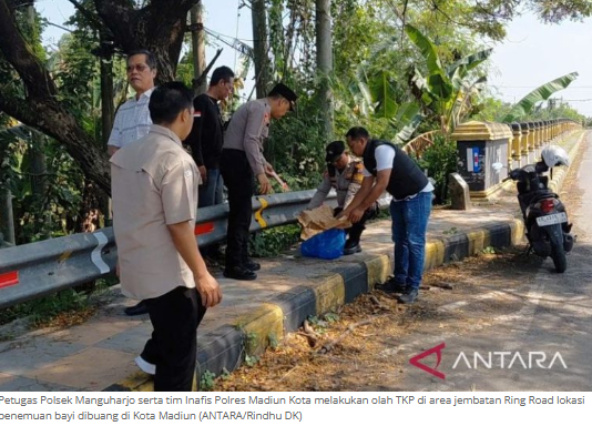 Bayi Laki-laki Ditemukan Dalam Paper Bag di Jembatan Ring Road Kota Madiun