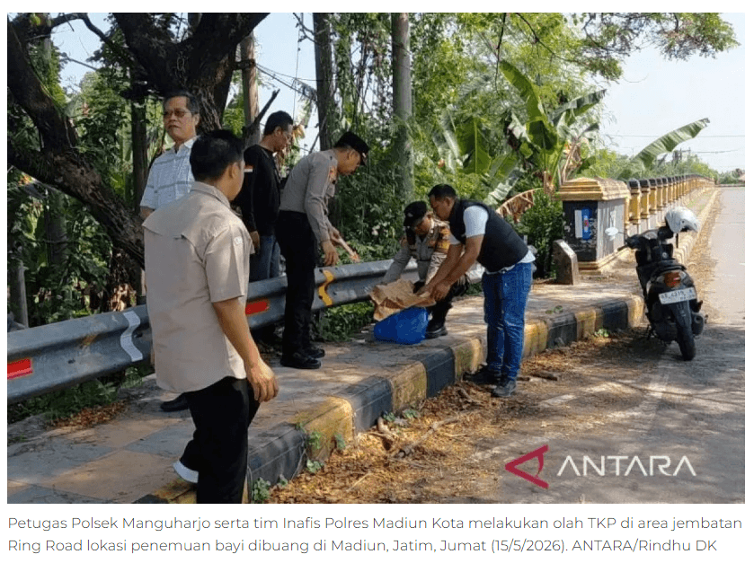 Polisi tangani penemuan bayi dibuang di area jembatan Kota Madiun